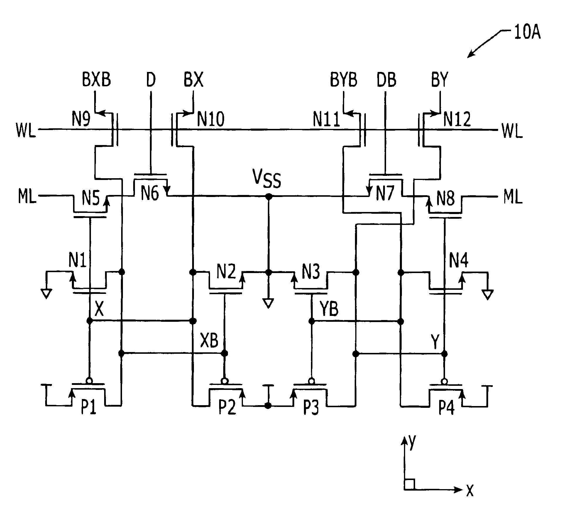 Ternary content addressable memory (TCAM) cells with small footprint size and efficient layout aspect ratio