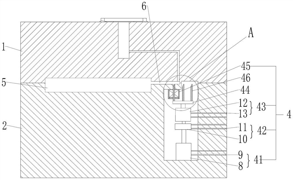 Display shell injection mold with drainage opening material cutting-away function