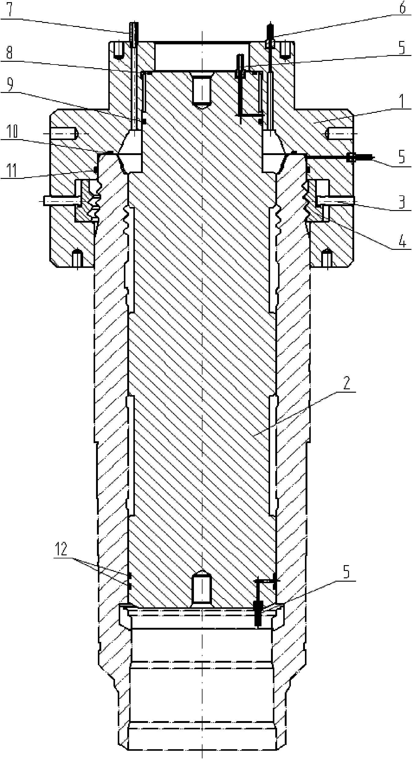 Hydrostatic pressure testing device for underwater wellhead