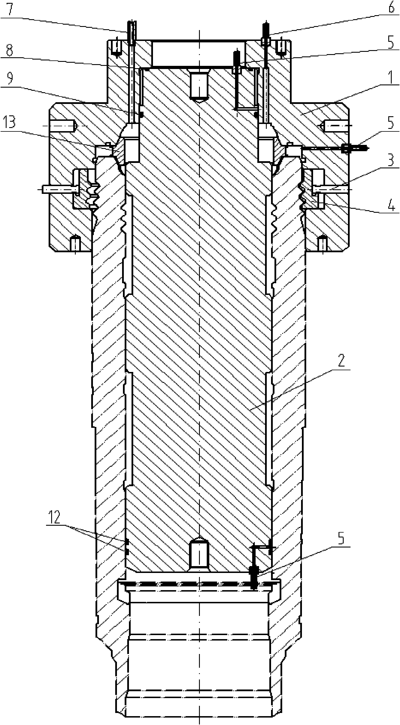 Hydrostatic pressure testing device for underwater wellhead