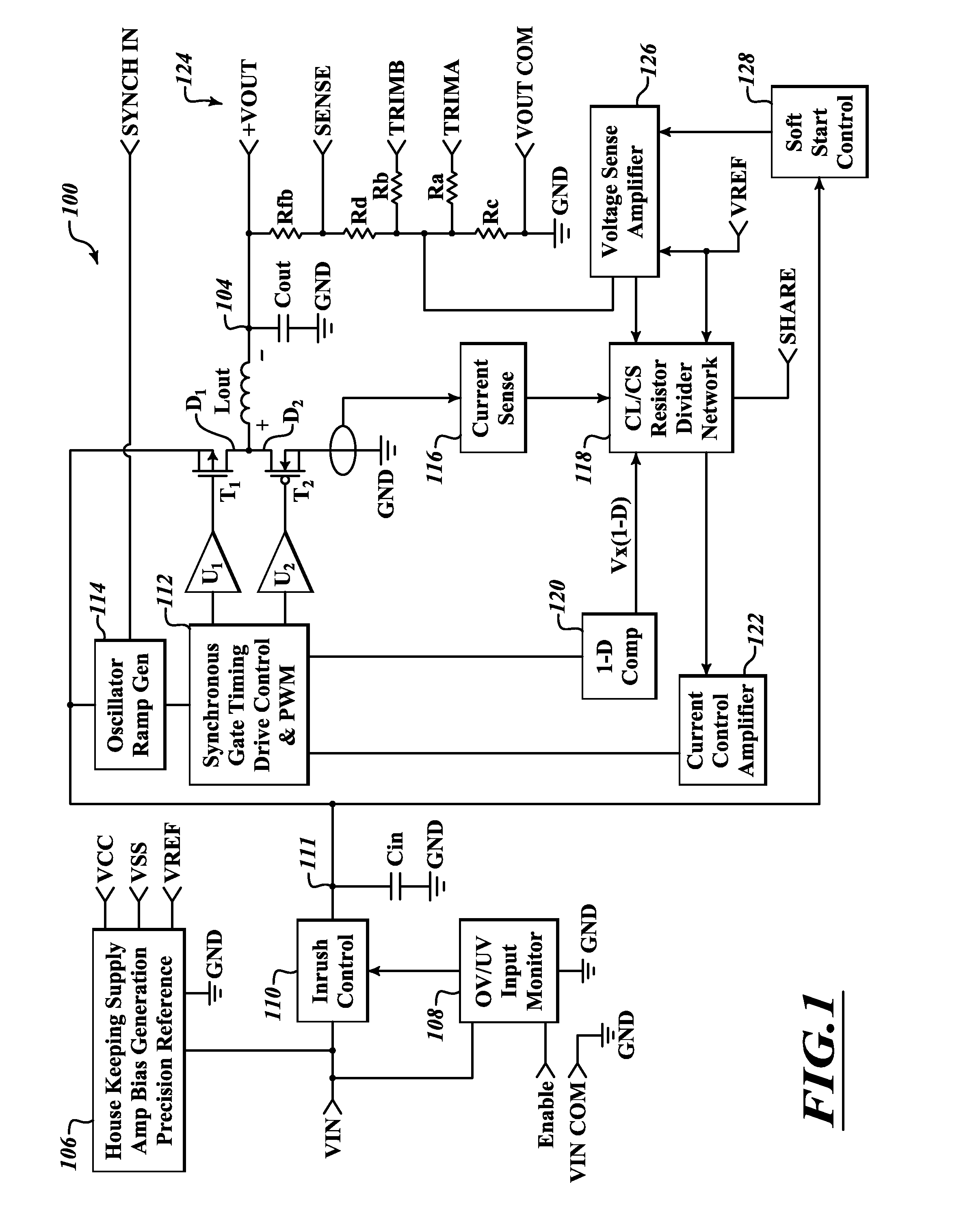 Self synchronizing power converter apparatus and method suitable for auxiliary bias for dynamic load applications