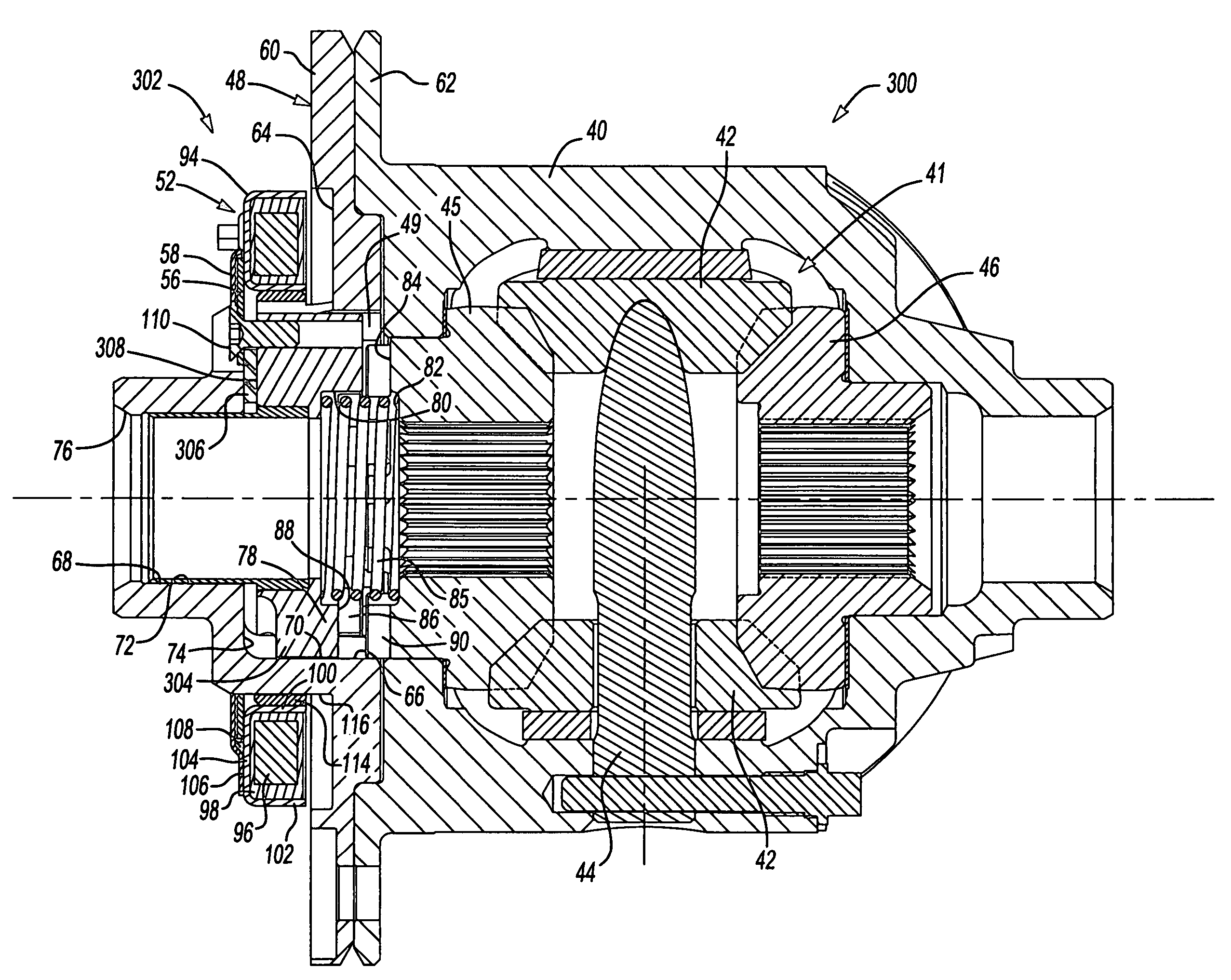 Locking differential with electromagnetic actuator