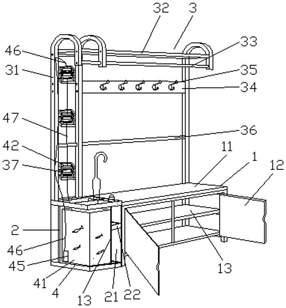 Multifunctional garment-hanging combined cabinet