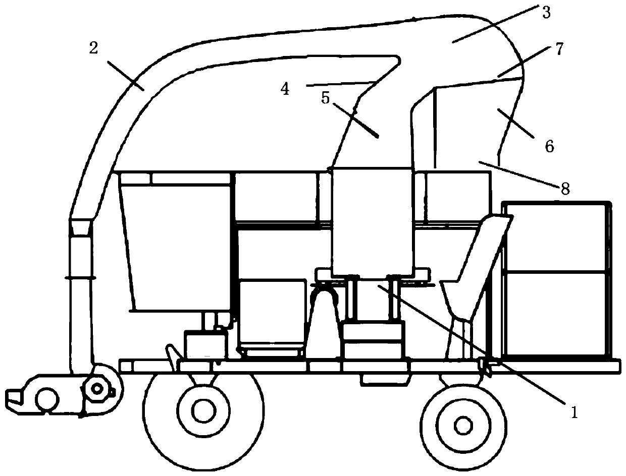 Dust removing device of protective self-propelled straw granulator