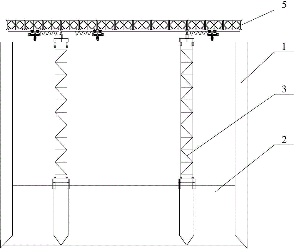 Double-wall steel cofferdam construction multifunctional platform and construction method thereof