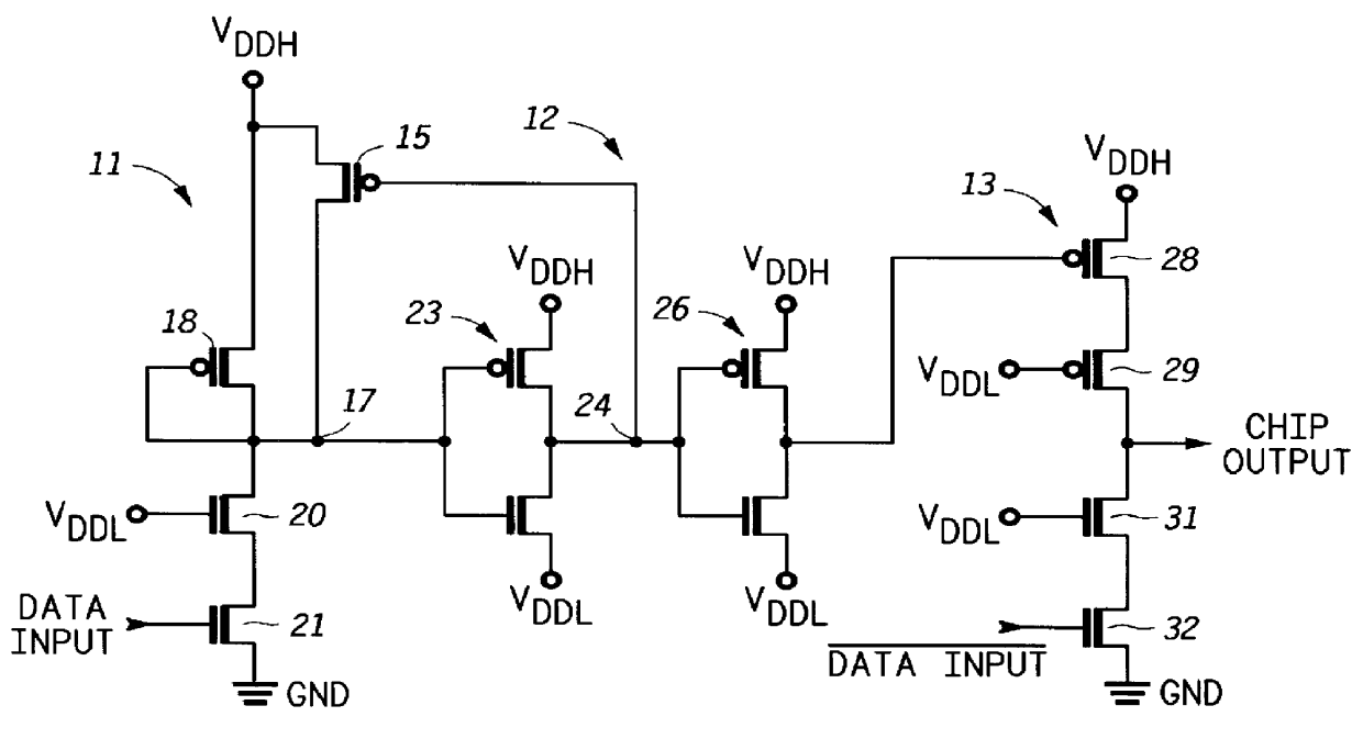 Digital output buffer for multiple voltage system