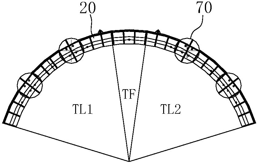 Upper reaction support system and construction method for shield-semi-ring origination
