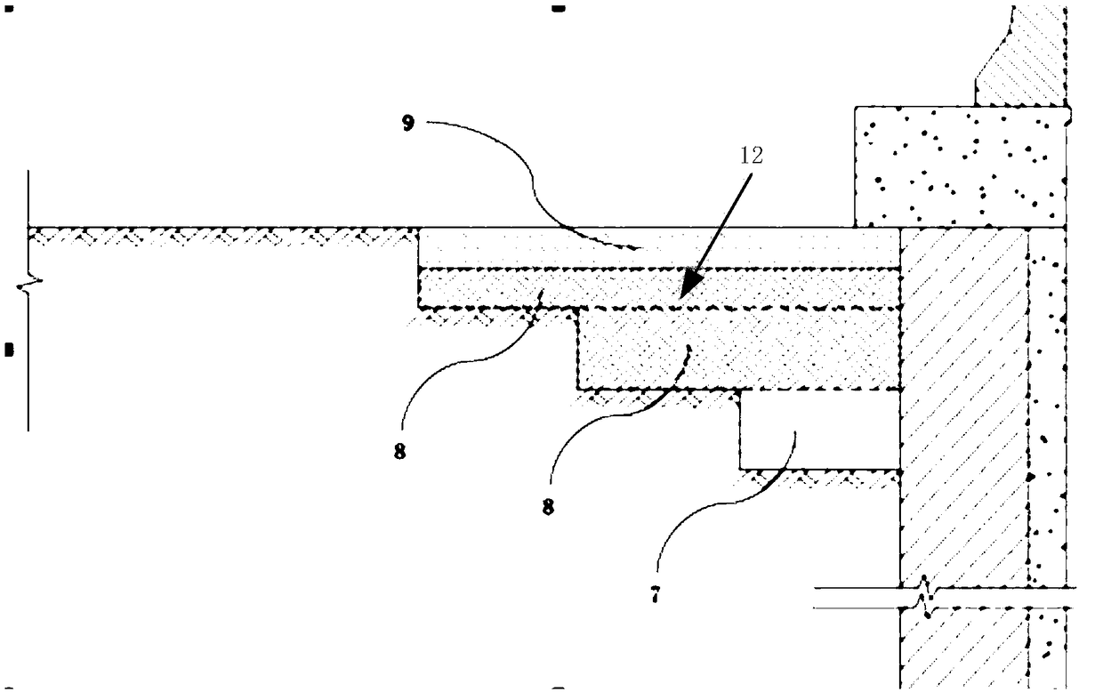 Roadbed building lap joint structure and construction method