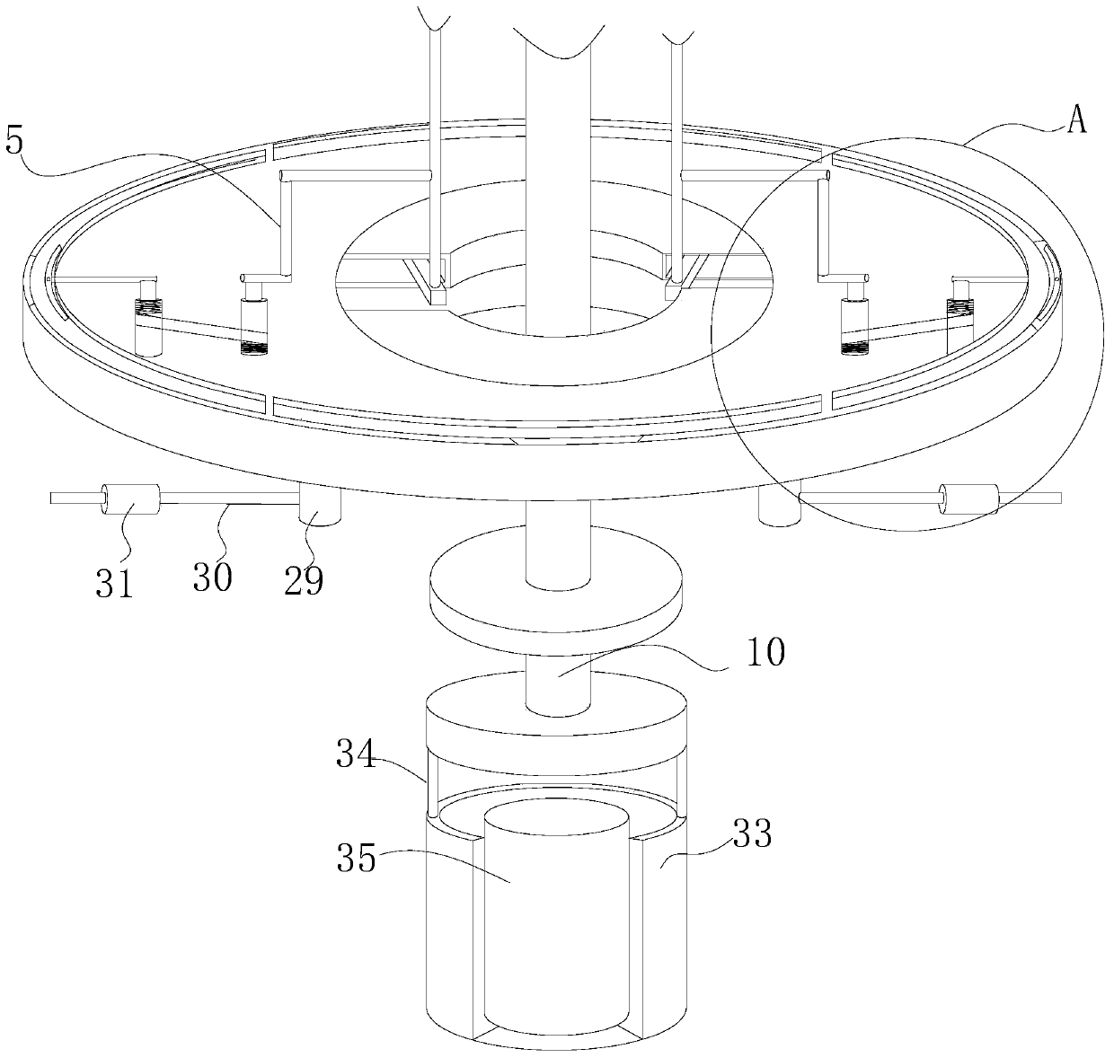 Double-disk dining table with tabletop garbage cleaning function