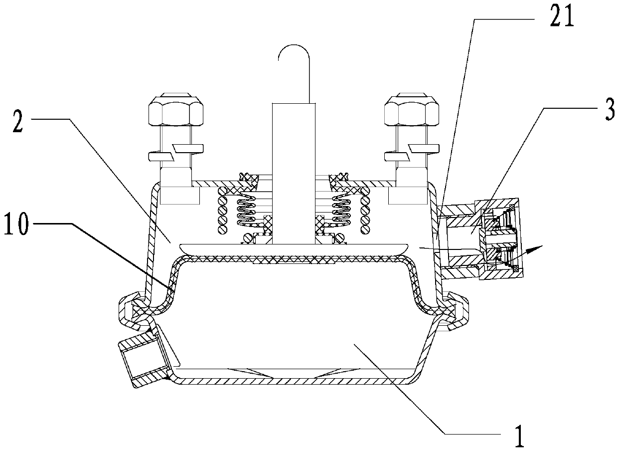 Spring braking device with breathing structure
