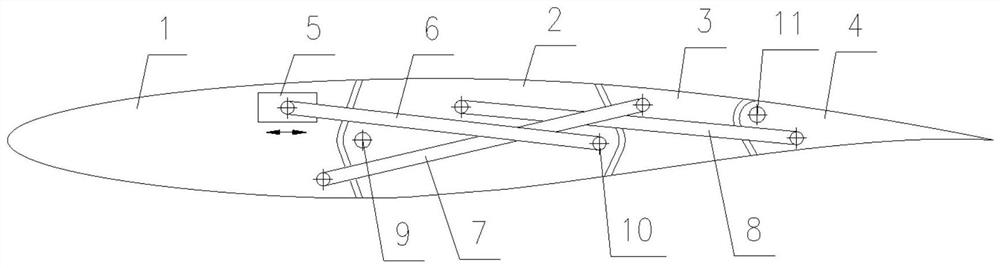 A deformable wing with variable camber driven by connecting rod