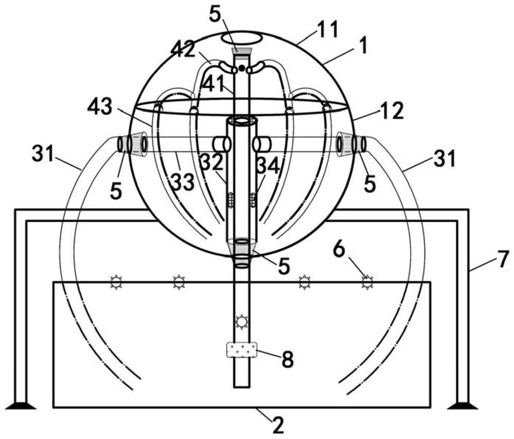 Zooplankter breeding circulating system with bionic ctenophore structure