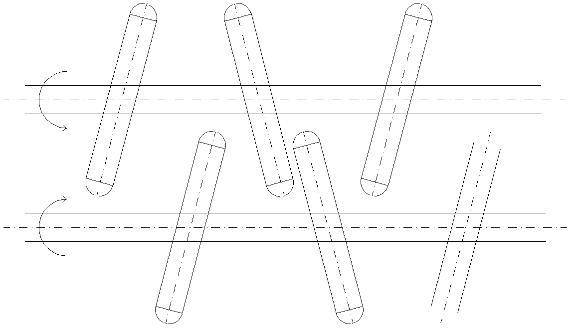 Rotating shaft having reverse oblique interleaving mutual cleaning-type rotating discs for sludge drying machine