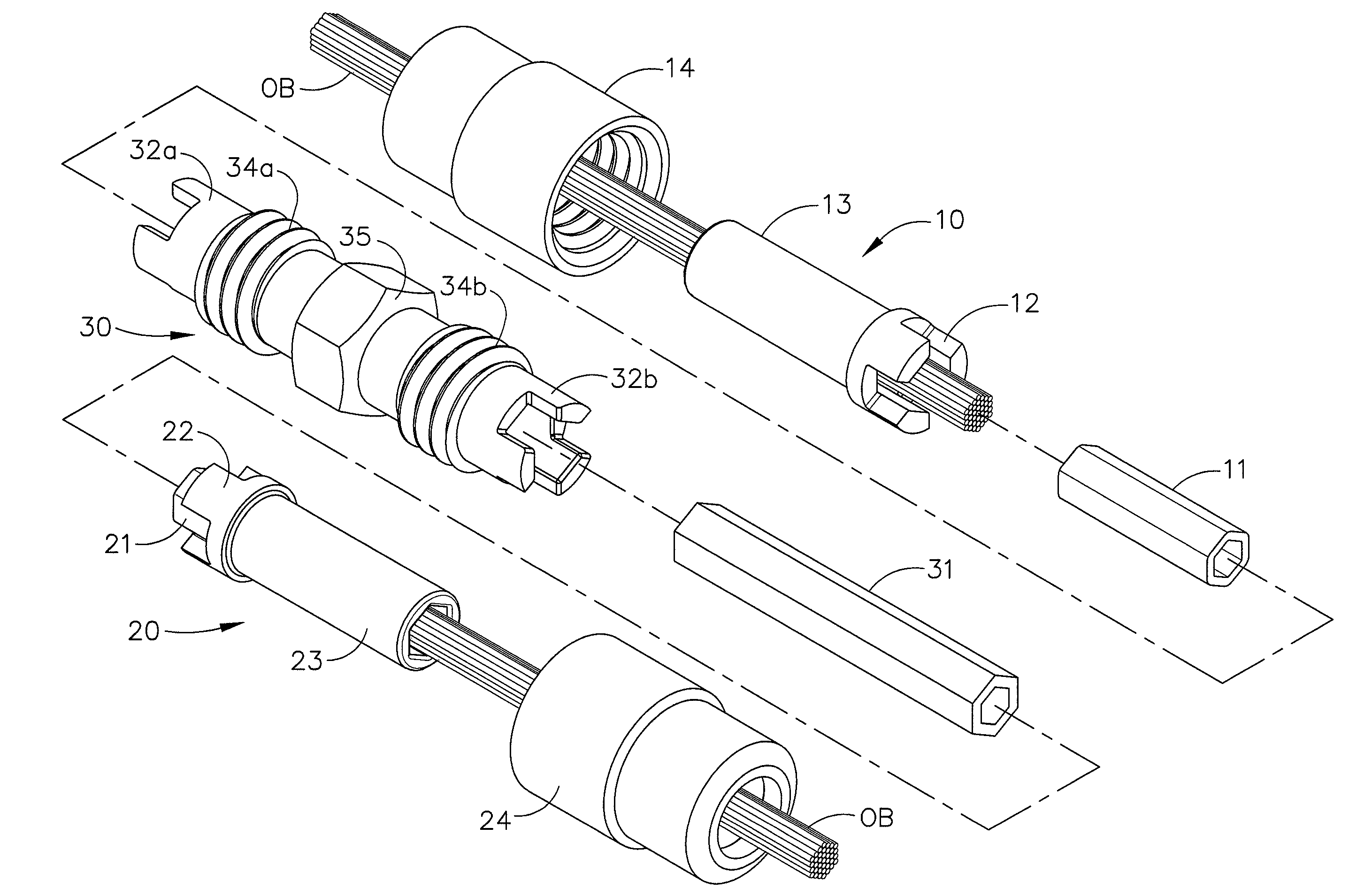 All-plastic optical mini-connector