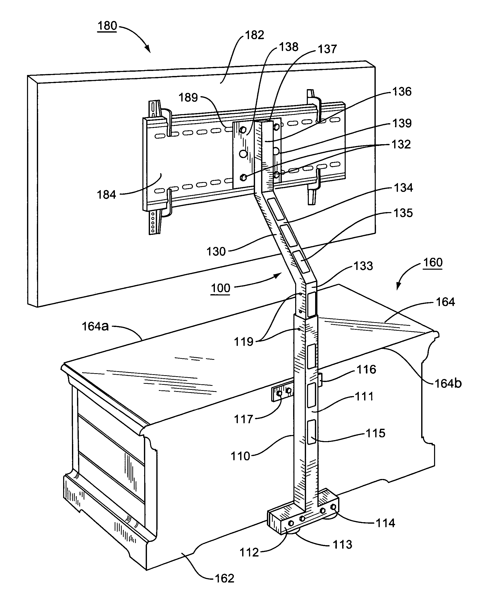 Flat screen television support system