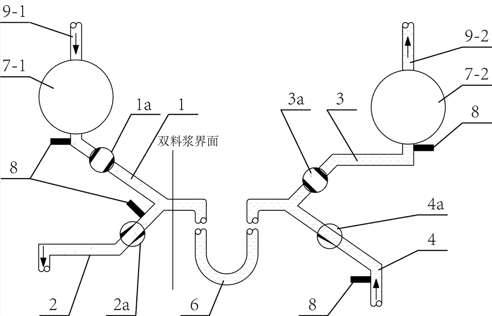 Energy-saving method and system for underground mine double-slurry inputting and discharging