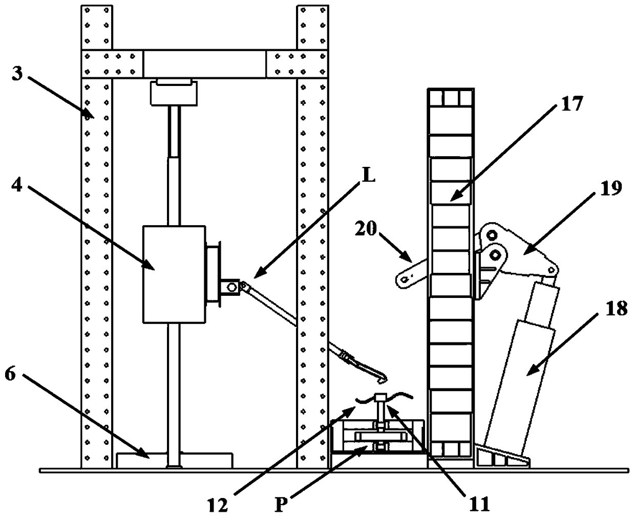 Arresting hook dynamic fatigue test device and test method