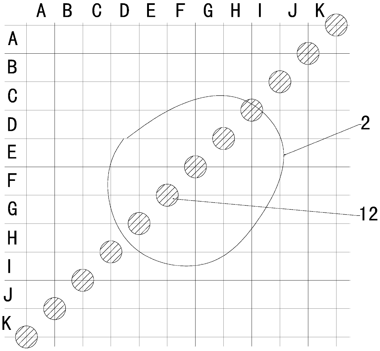 Grid marking method and device of physical evidence