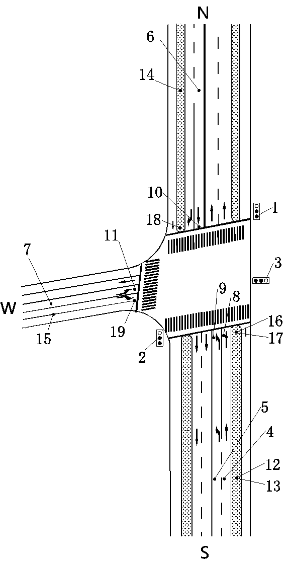 A photoelectric detection device and control method suitable for T-shaped intersections