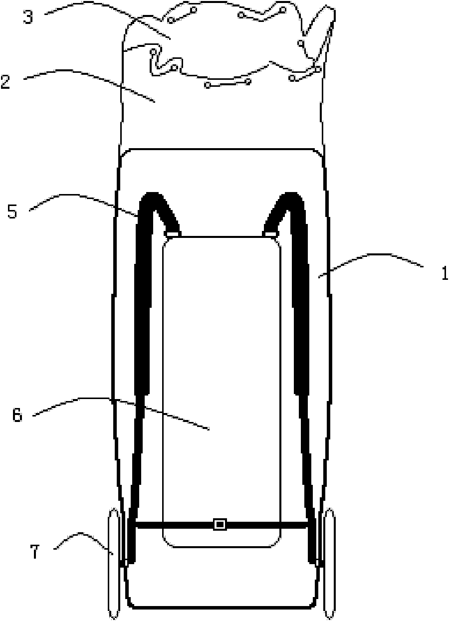 Semi-hard shell-type wheel type packsack