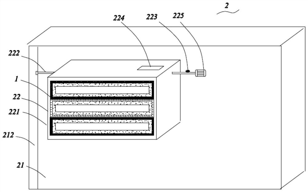 Storage device with color-changing drying module and refrigerator