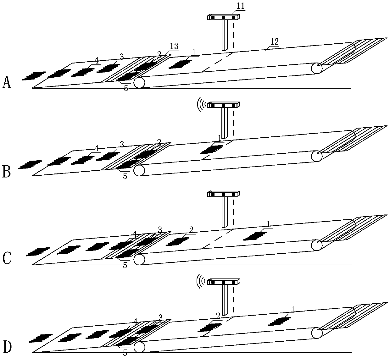 Smart magic carpet safety distance guidance device and control method thereof