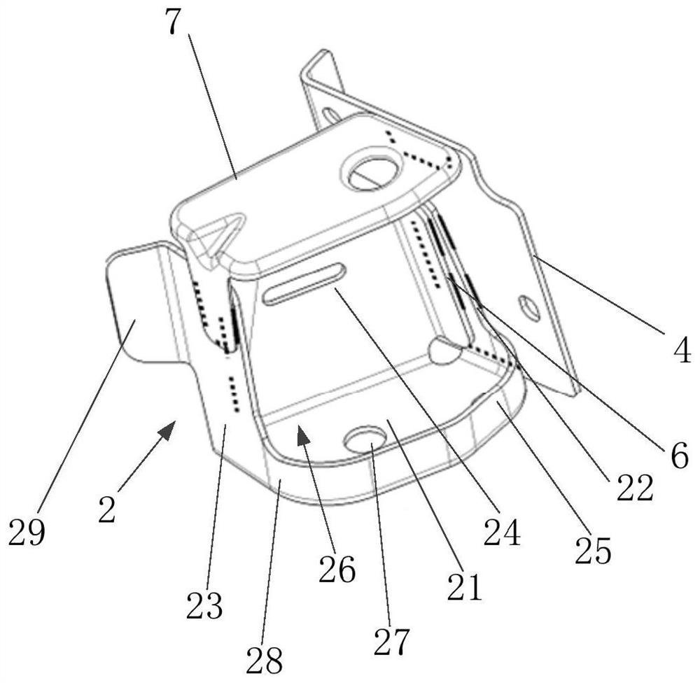 Body end fixing structure of body suspension and vehicle having same