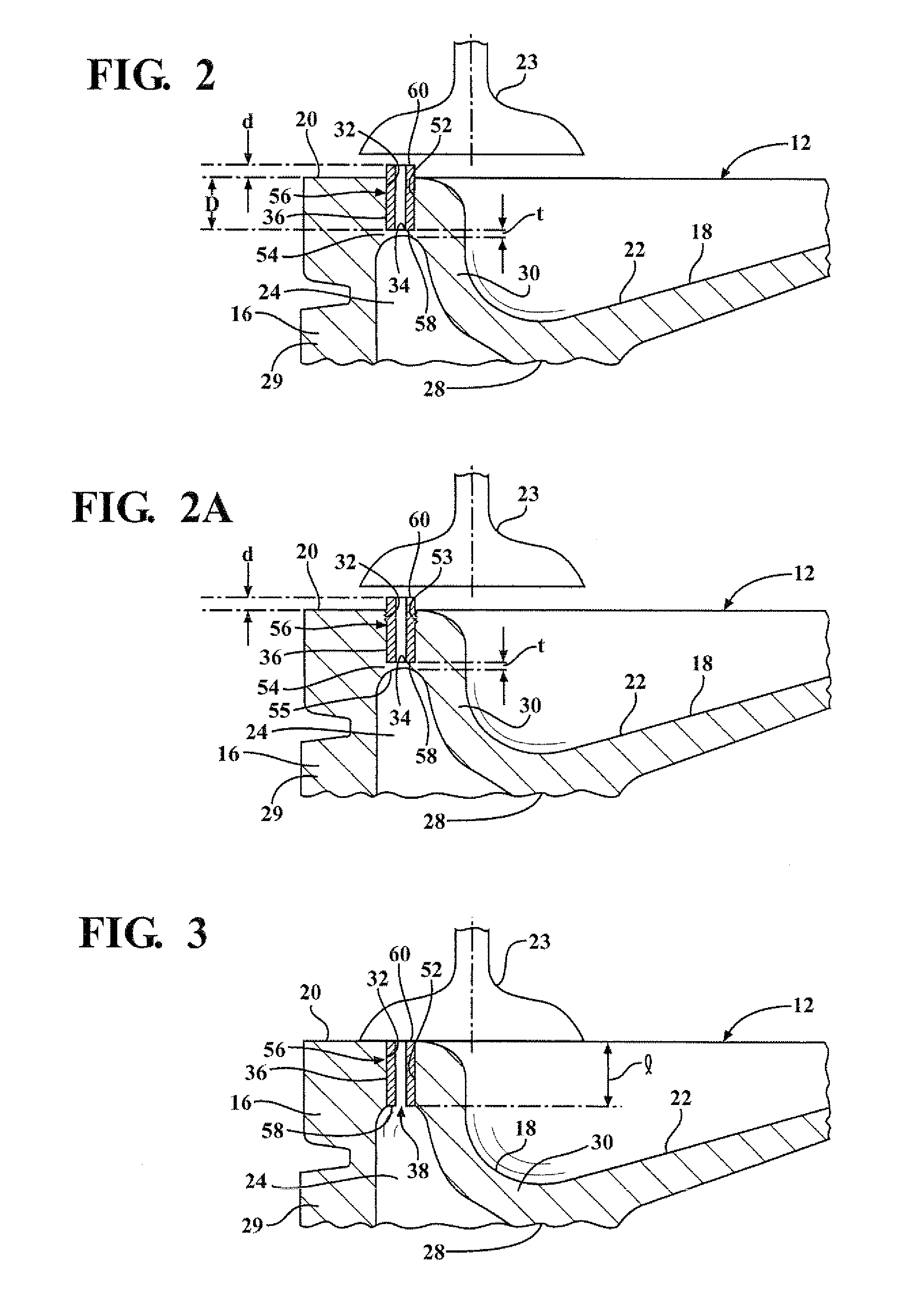 Piston with blow-by feature and method of preventing catastrophic failure to an internal combustion engine