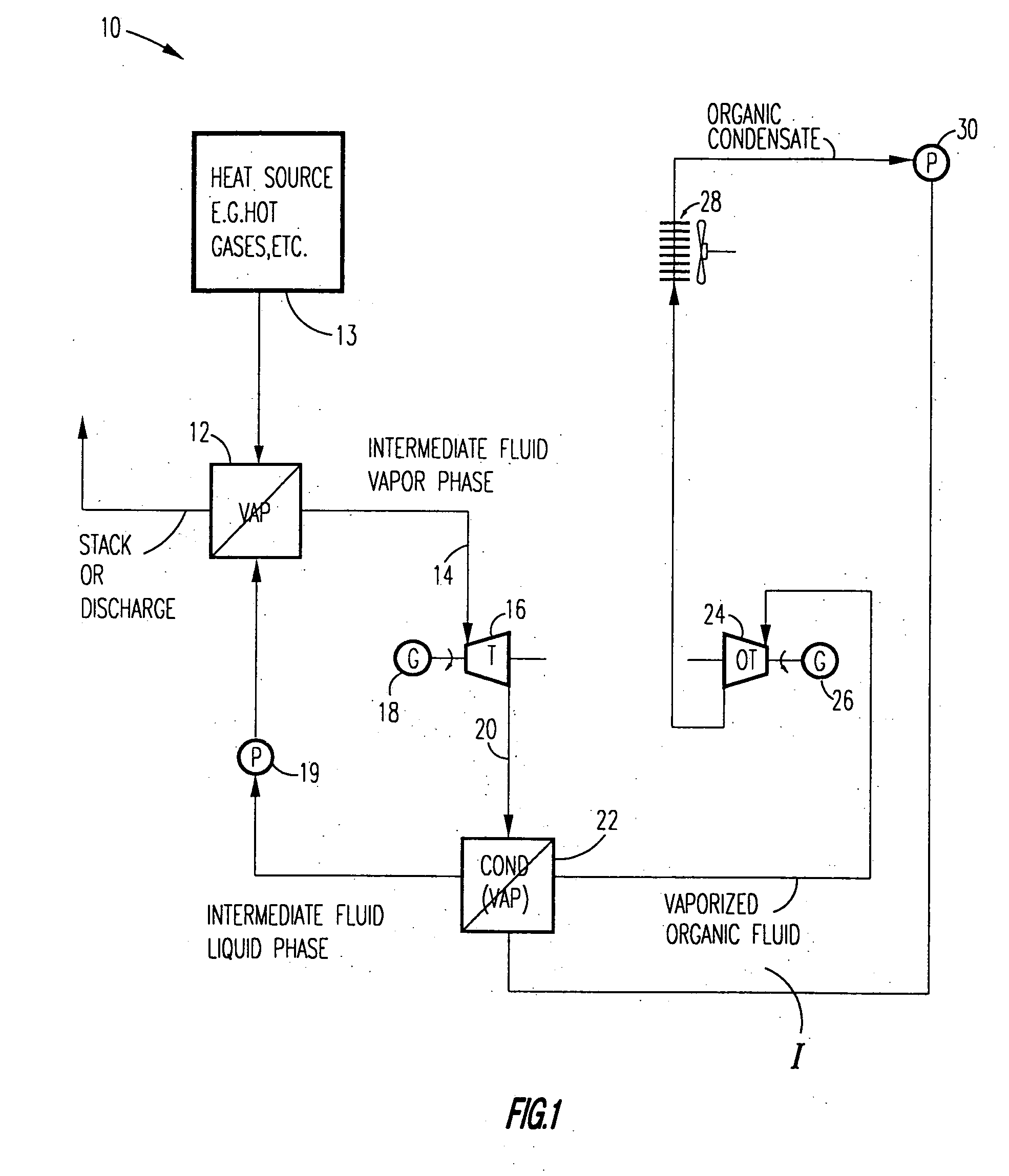 Method of and apparatus for producing power from a heat source
