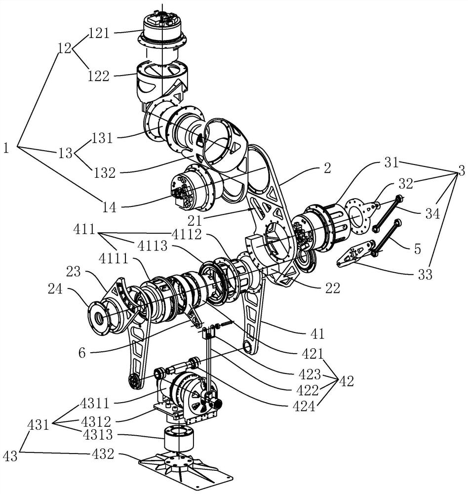 Biped robot lower limb structure based on modular joints