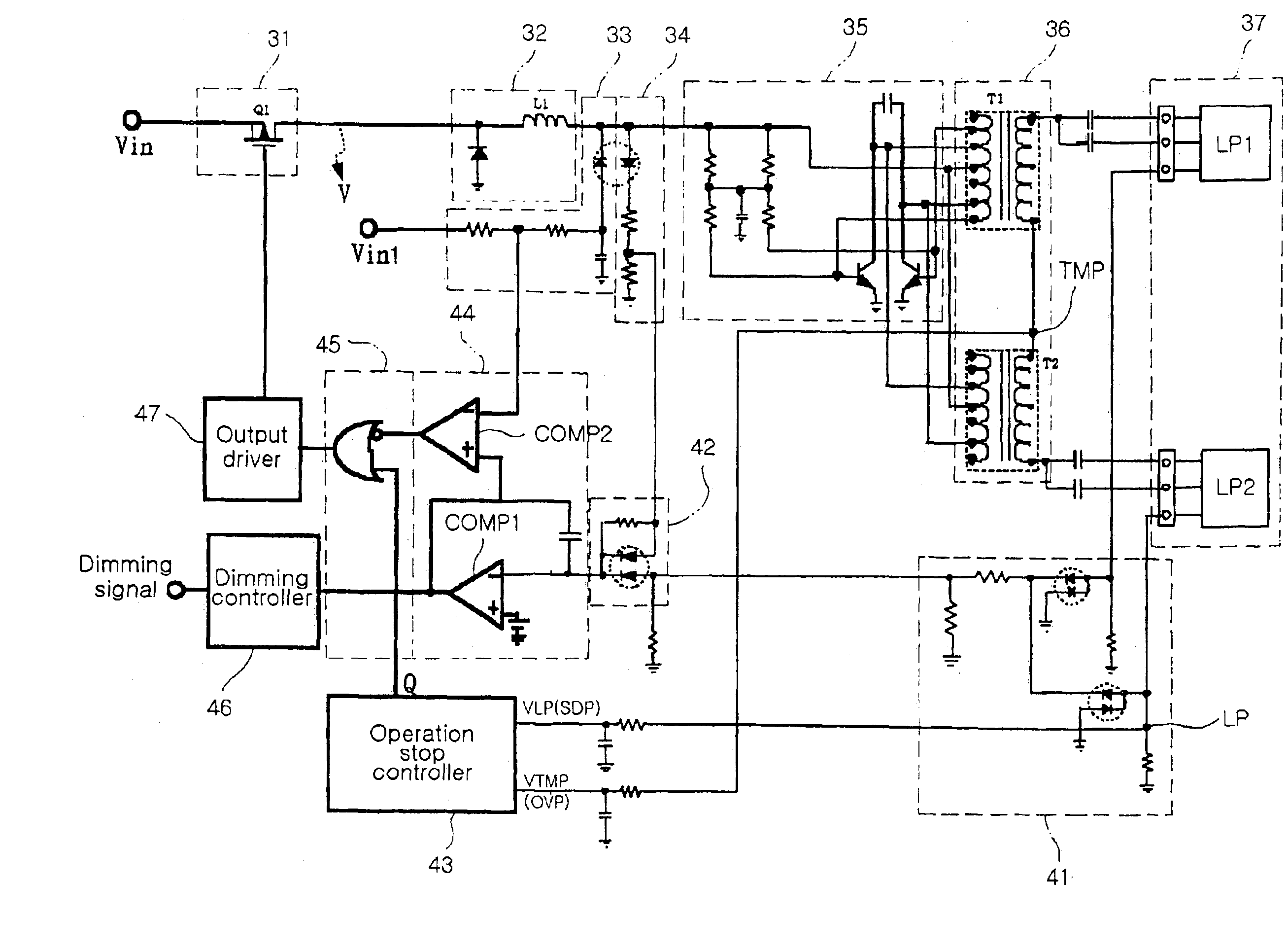 Backlight inverter for liquid crystal display panel with self-protection function