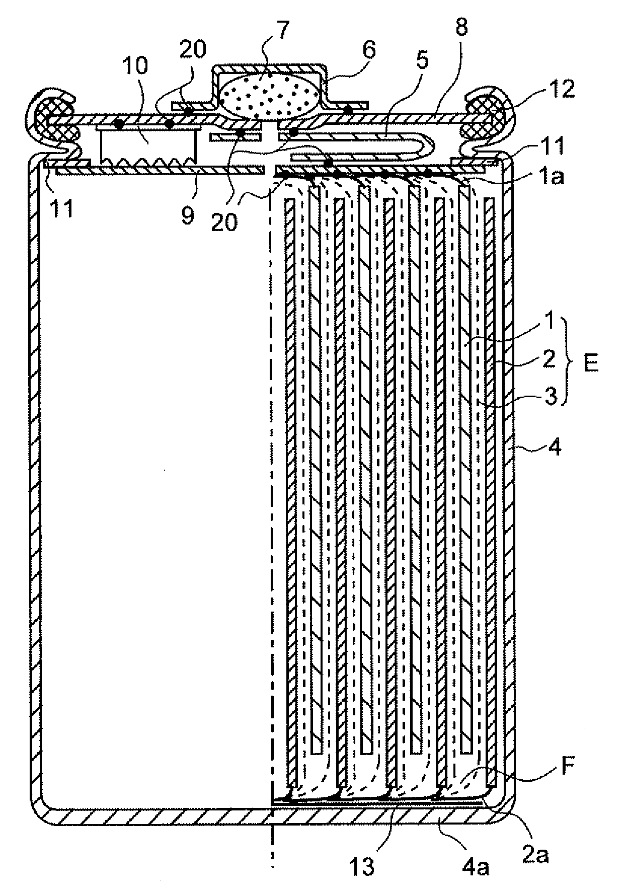 Secondary Battery with a Spirally-Rolled Electrode Group
