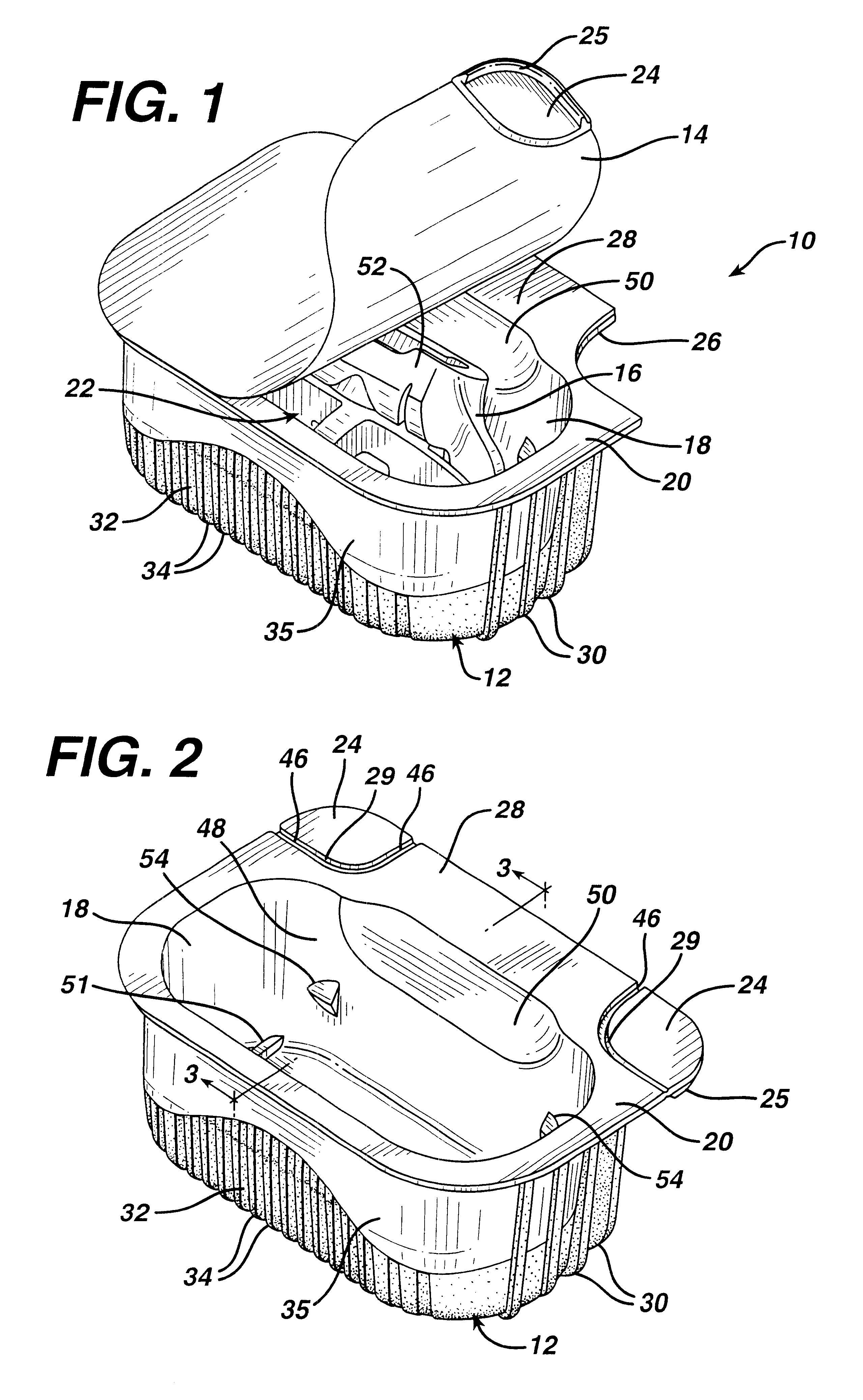 Container for shaving cartridge or other stored item