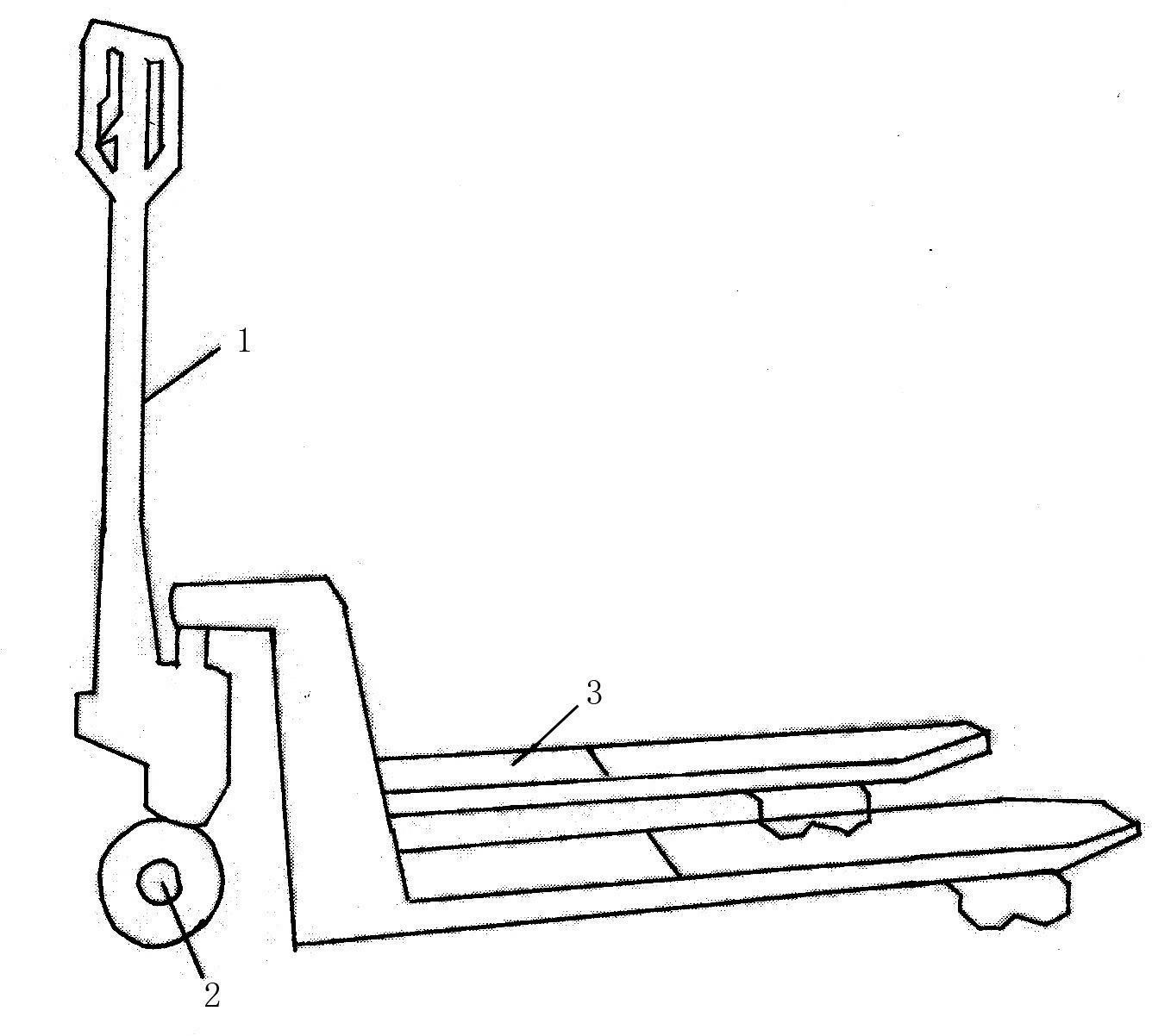 Tray-type hand-pushed forklift