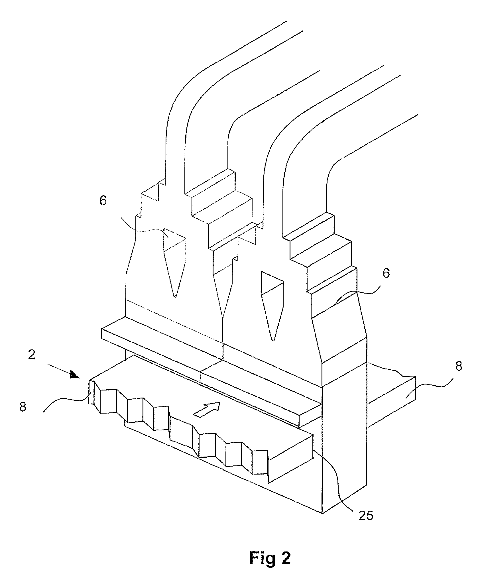 Apparatus for microwave heating of a planar product including a multi-segment waveguide element