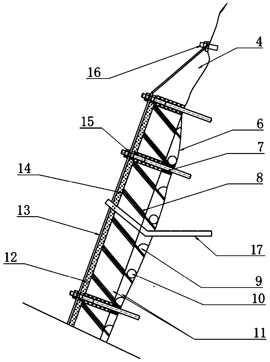 Plant measurement method for high and steep concrete and rock slope