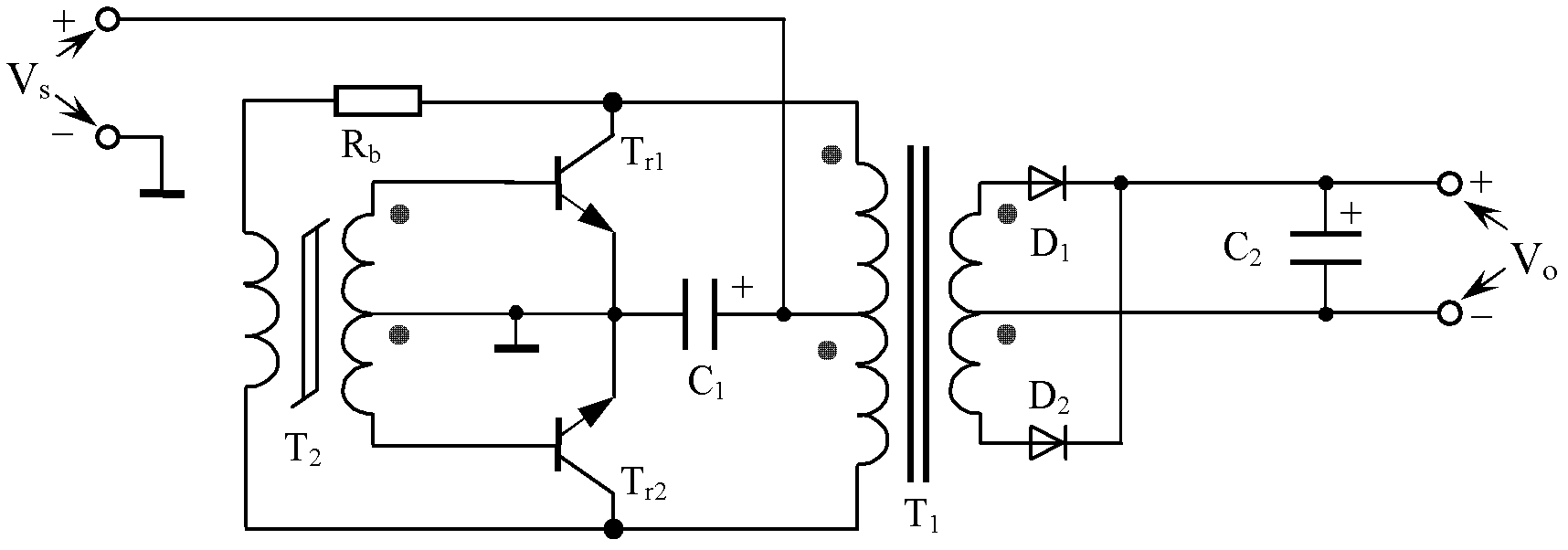 A self-excited push-pull converter