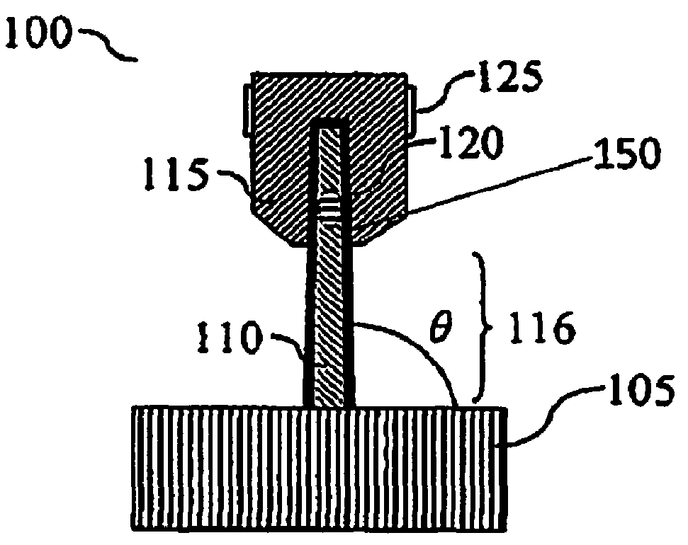 LED with upstanding nanowire structure and method of producing such