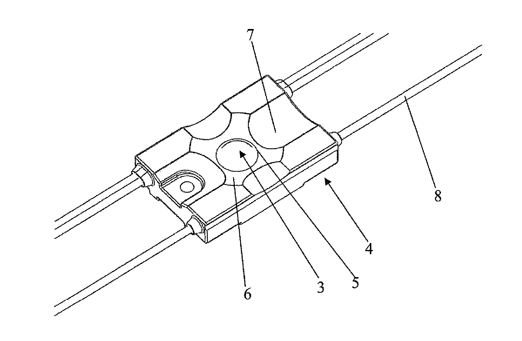 Light emitting module and backlight lighting lamp chain comprising the same