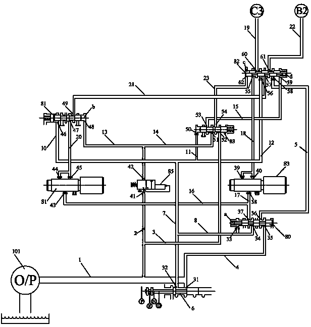 Hydraulic oil circuit for reversing control of automatic transmission
