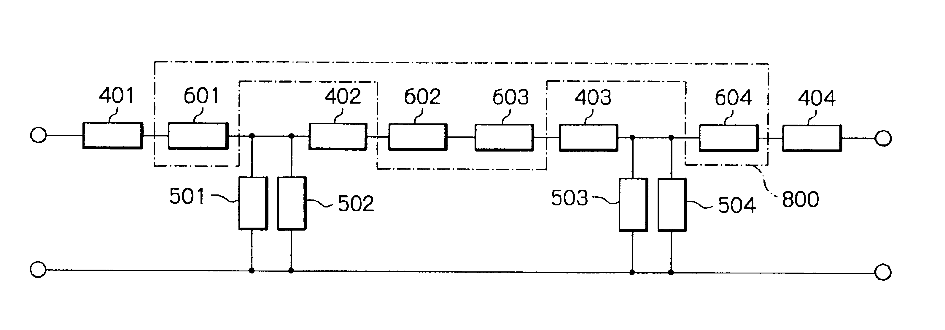 SAW filter with an improved attenuation characteristic at a frequency any multiple of an attenuation pole frequency at one or both sides of a pass band