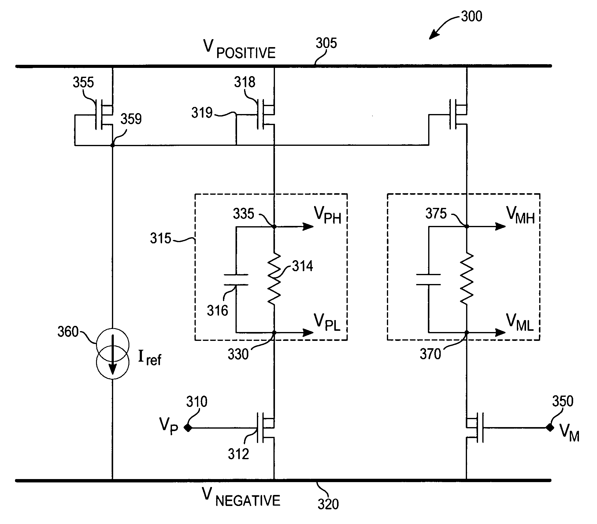 Detector of differential threshold voltage