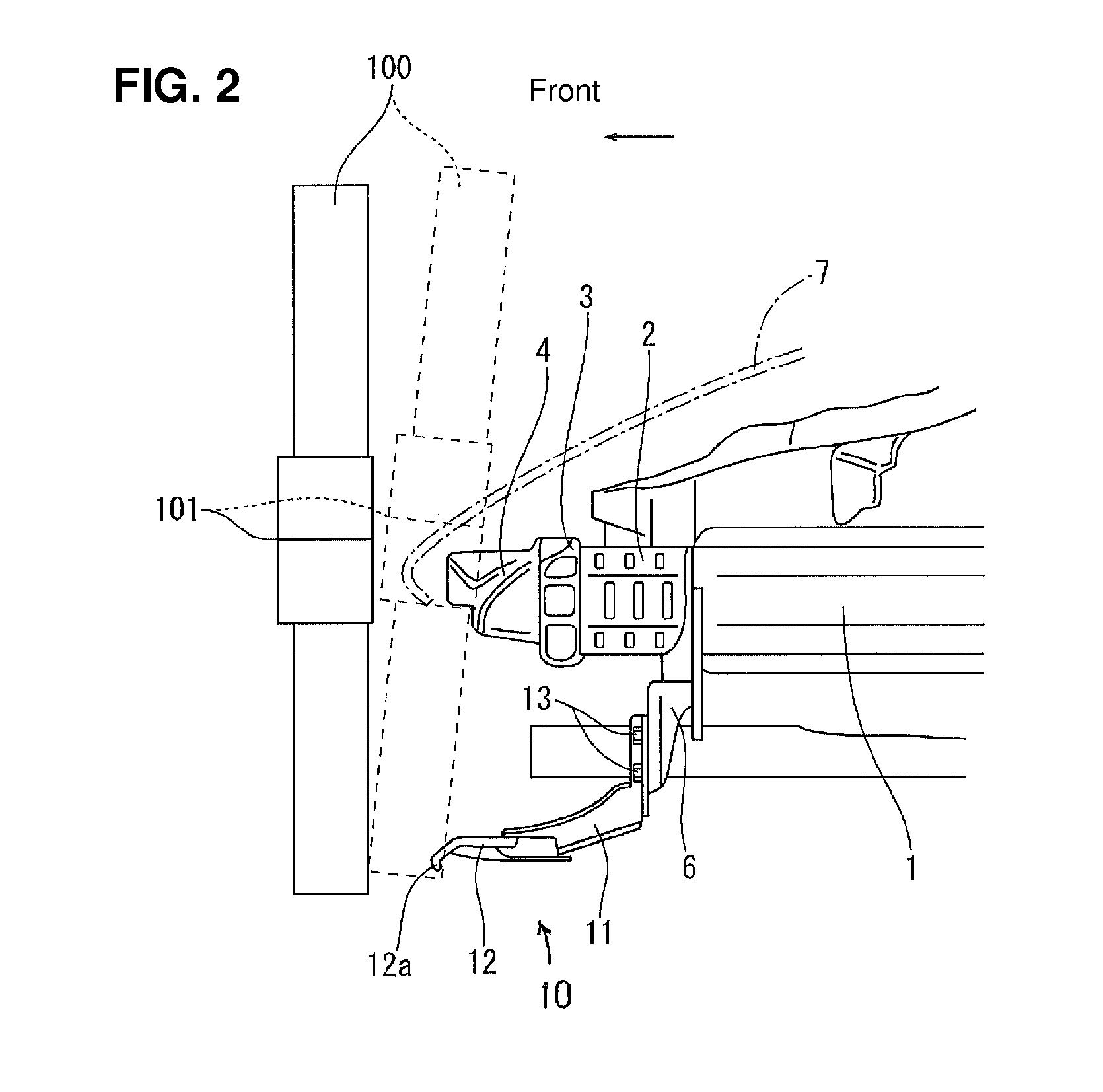 Vehicle-body front structure of vehicle