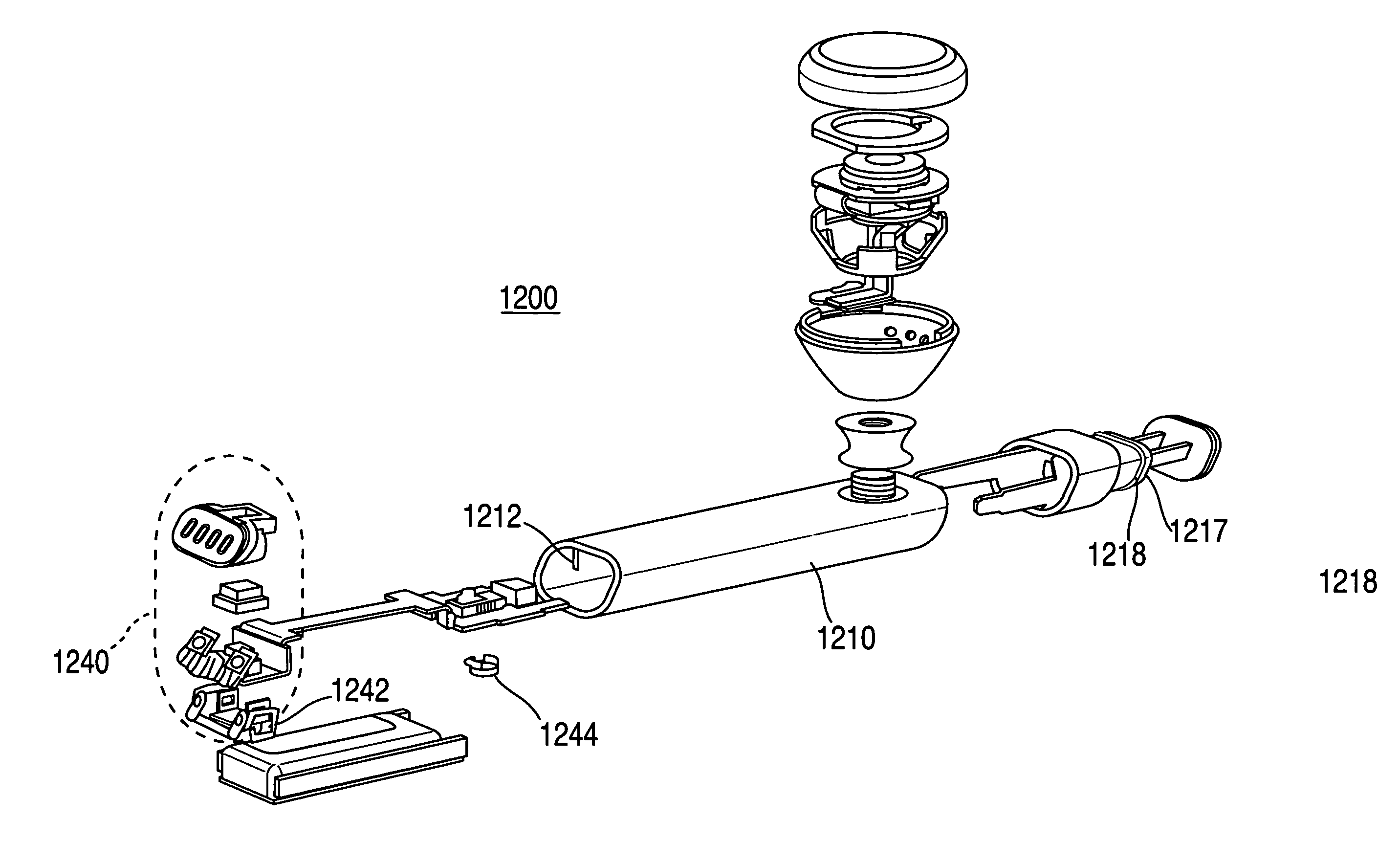 Assembly for coupling the housings of an electronic device