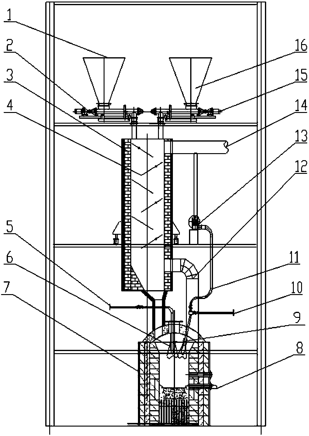 A kind of production system and method of pyrolysis gas recycling calcium carbide