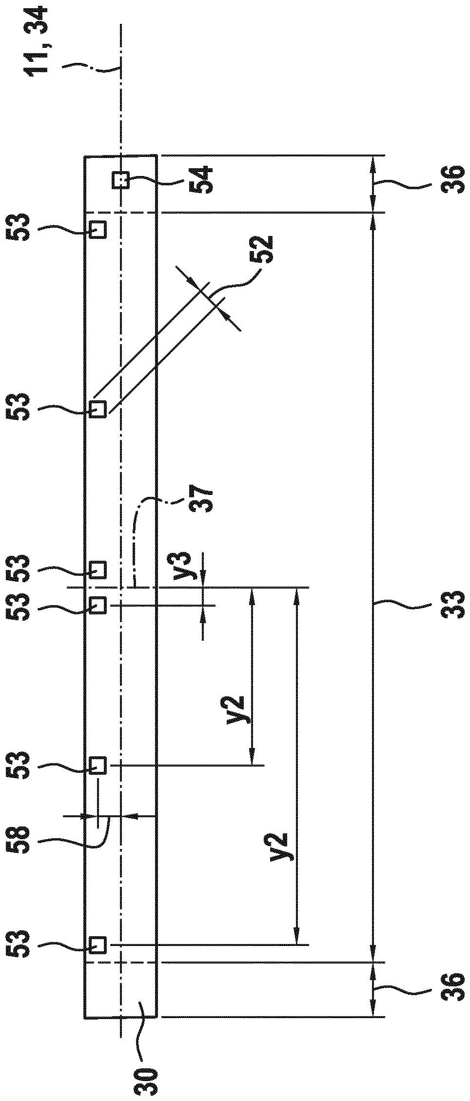 Guide carriage having a piezoresistive layer for load measurement