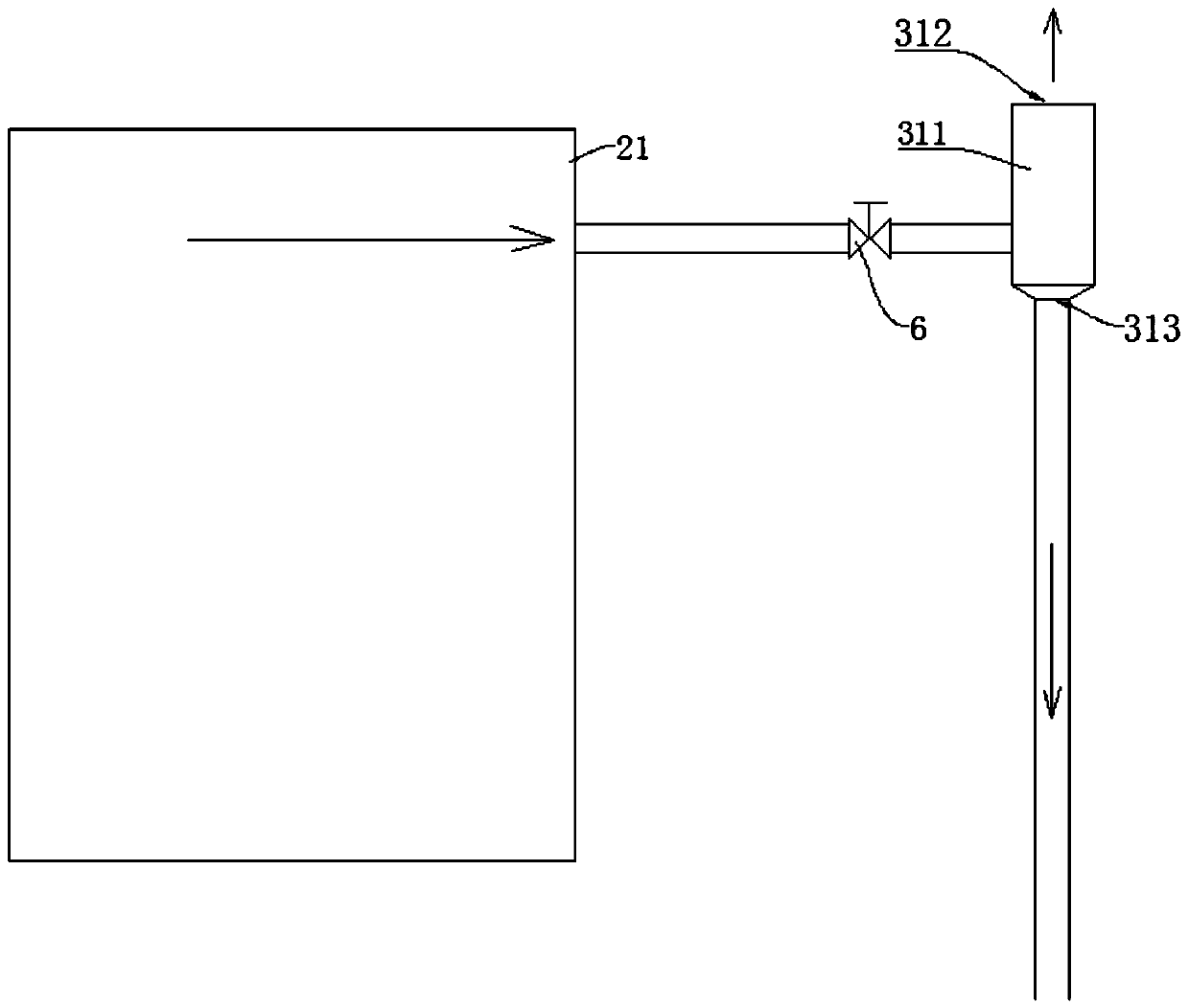 Draining system for brown-sugar continuous boiling tank