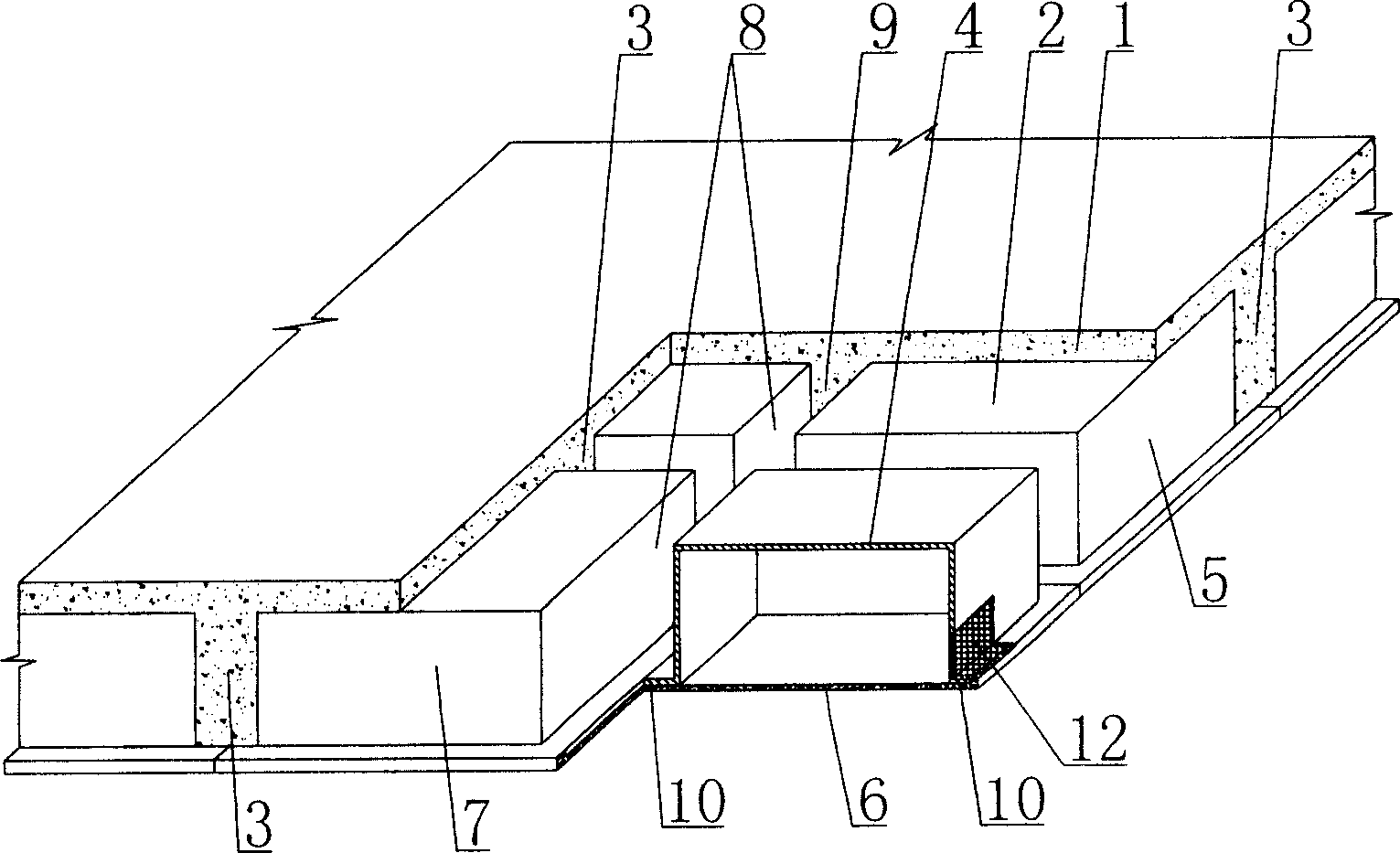 In-situ cast hollow concrete slab