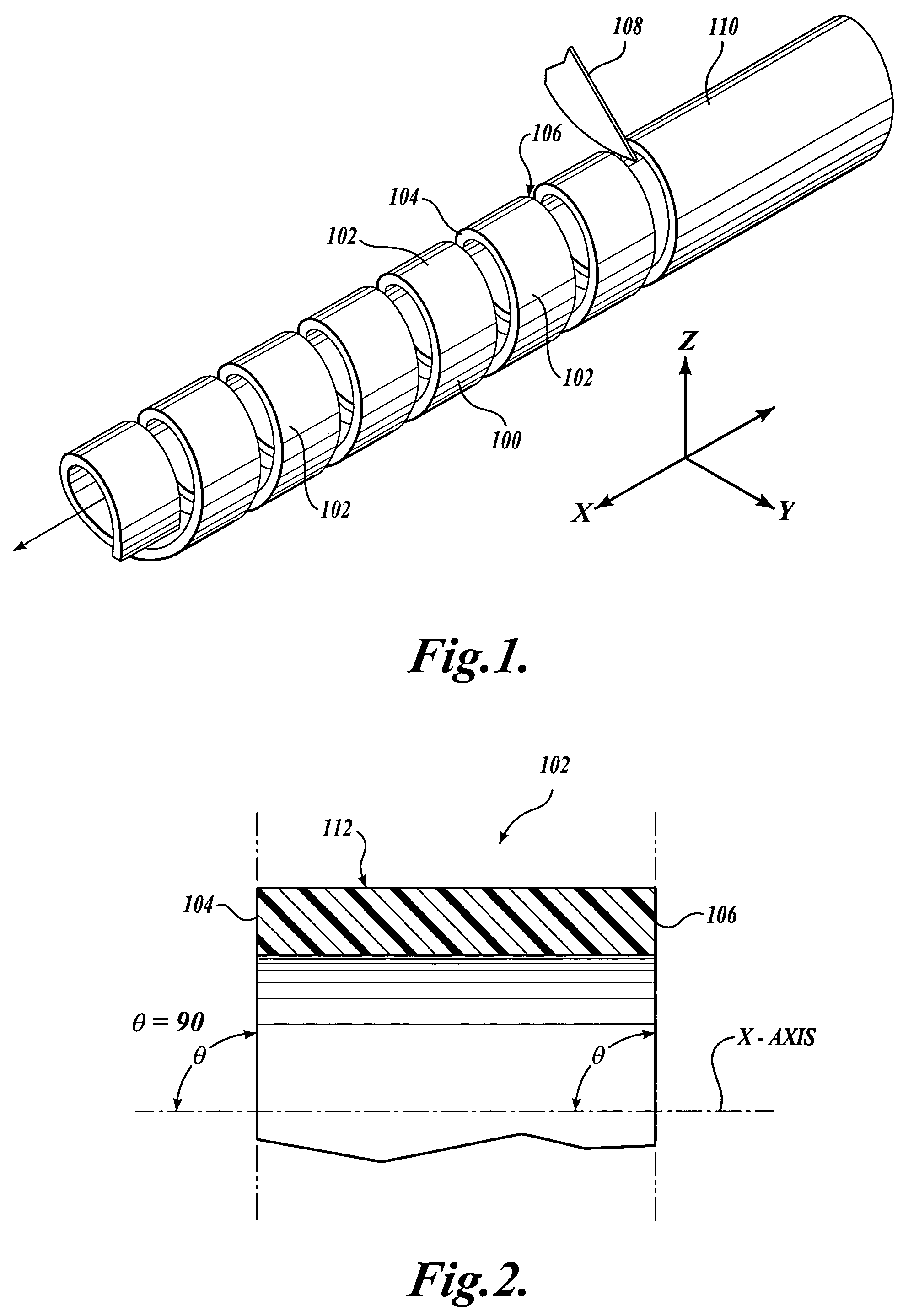 Flexible device shaft with angled spiral wrap