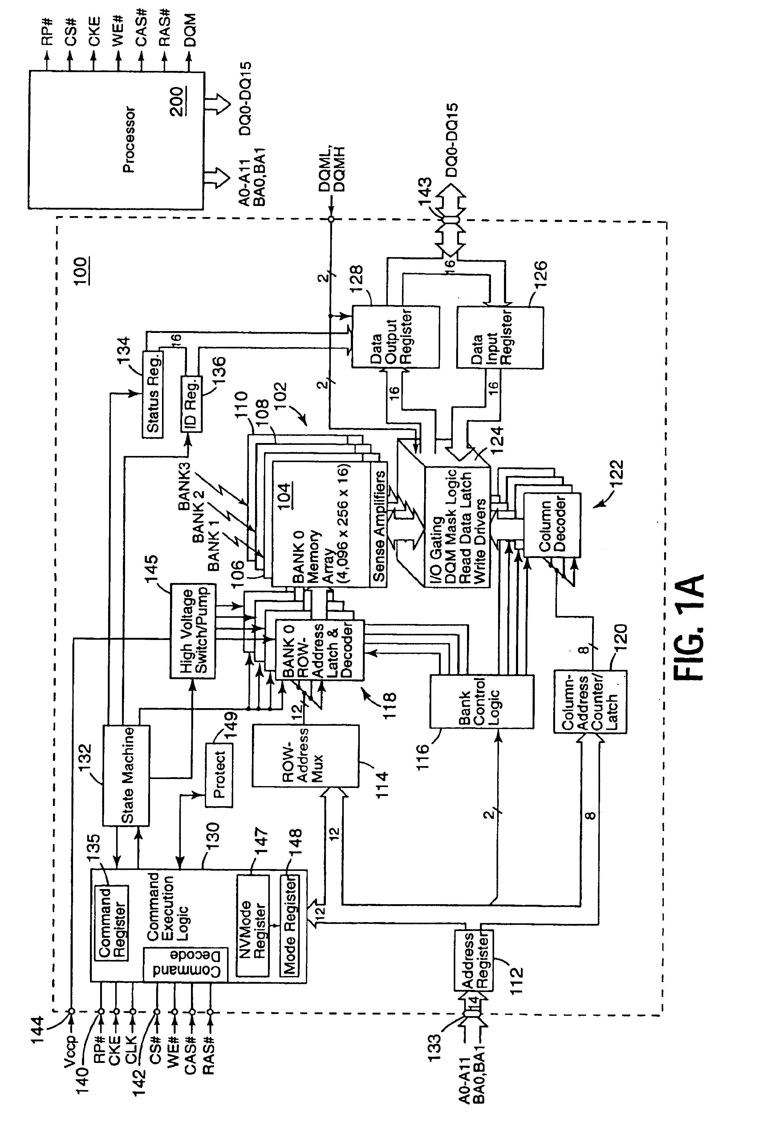 Synchronous flash memory with simultaneous access to one or more banks